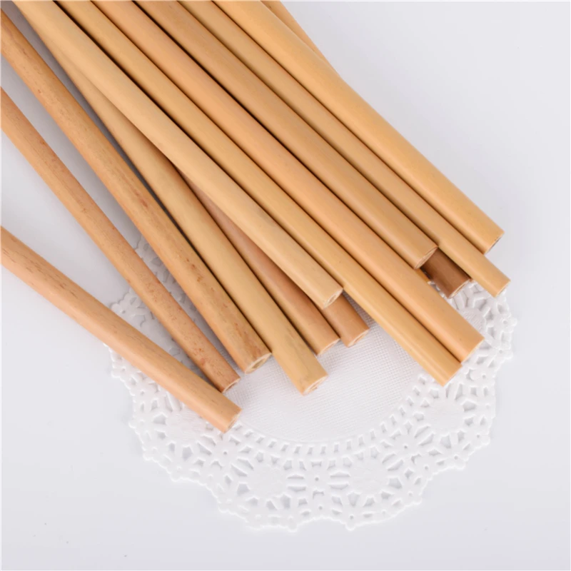 10Pcs Bamboo Straw Reusable Straw 20cm Organic Bamboo Drinking Straws Natural Wood Straws For Party Birthday Wedding Bar Tool