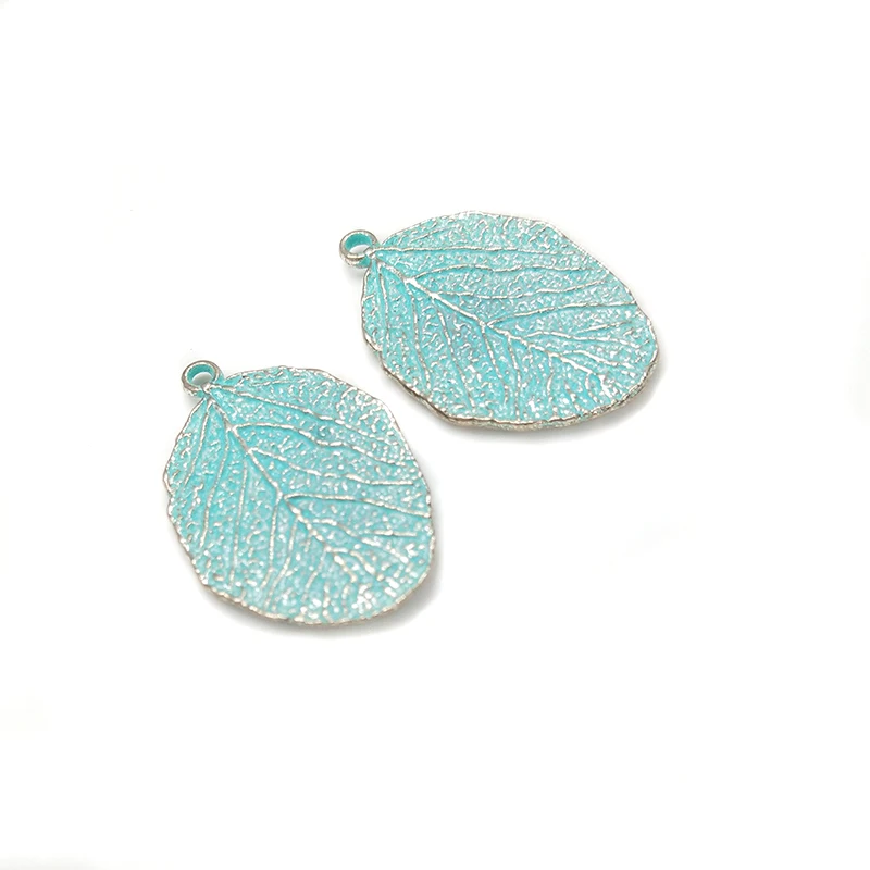 2025 New 5 Pieces 32mm Retro Patina Plated Zinc Alloy Green Leaves Charms Pendants for DIY Necklace earrings Jewelry Accessories
