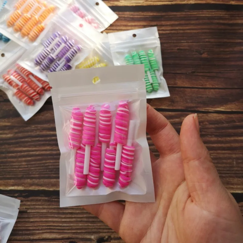 8 Stück Cabochons aus Kunstharz mit flacher Rückseite, Pastell-Konfetti-Charms, Süßigkeiten, Lutscher, Süßigkeiten, weicher Ton für Kinder, DIY-Telefondekoration – Detail 10