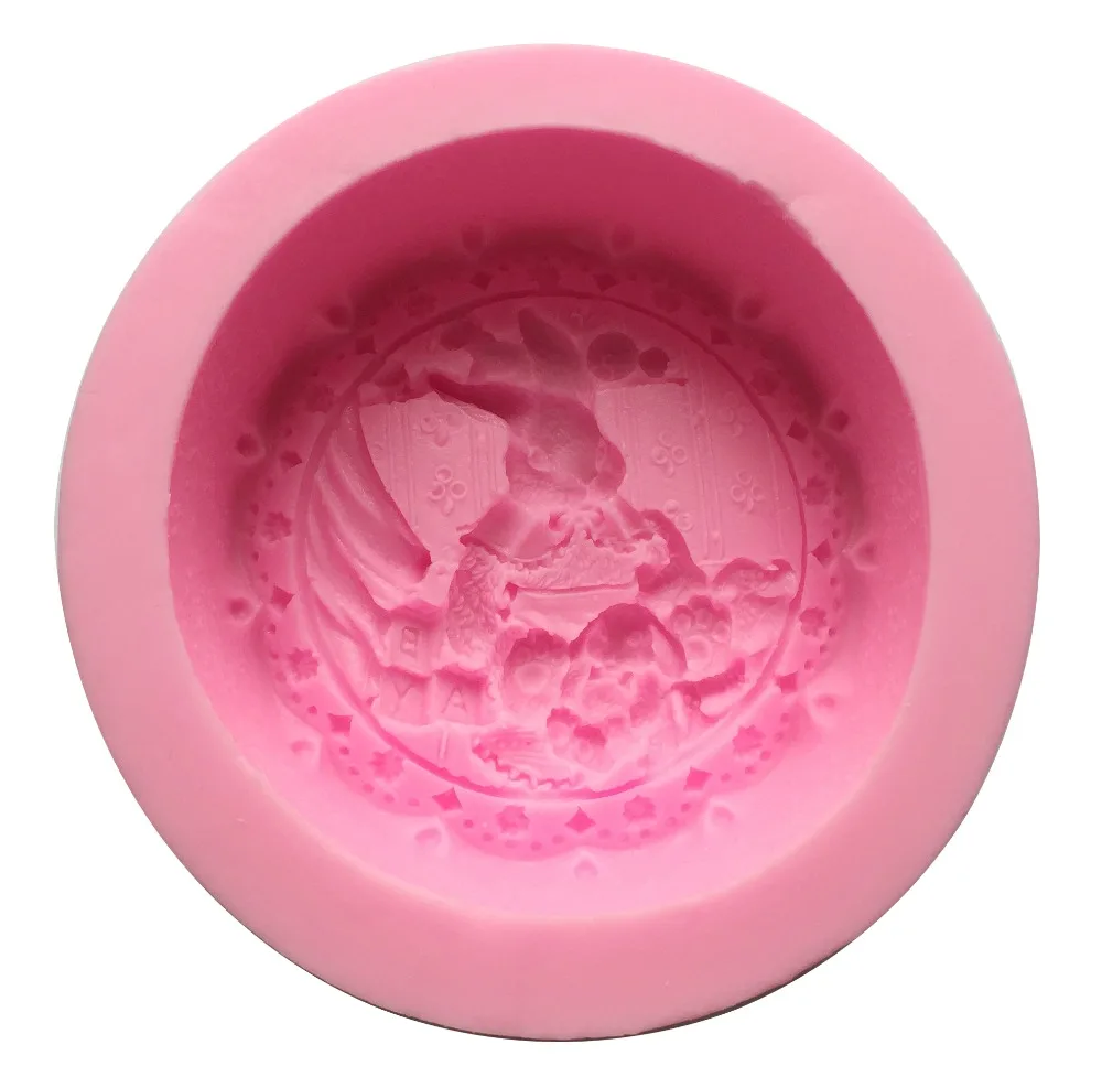Easter Rabbit Family Sopa Mold Cooking Tools Fondant Baking Cake Diy Sugar Silicone Craft Fondant Mold Tray Candy