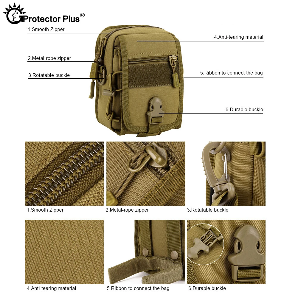 PROTECTOR PLUS Outdoor Riding Messenger Bag Civilian Camouflage Molle Tactical Sport Chest bag Men Travel Climbing Shoulder Bag