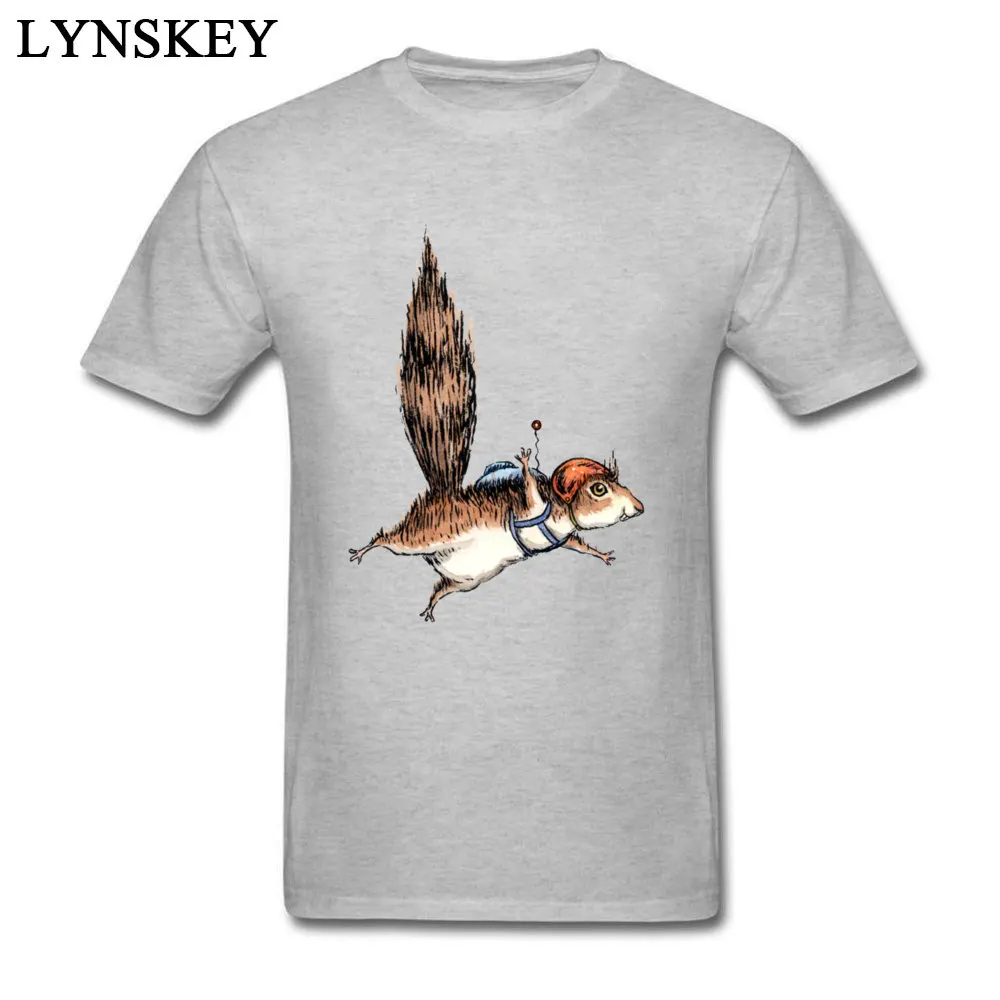 Cute Animal T-Shirts Funny Skydiver Squirrel With Wing Men\'s Hipster Summer Cool T-Shirt For Guys Custom 100% Cotton TShirts