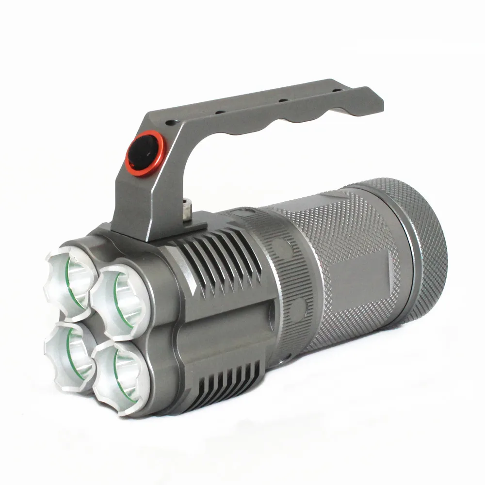 

Uranusfire 4 x XM-L2 LED Flashlight 4 Modes High/Middle/Low/Strobe Portable Aluminum Torch Lamp Use 4x 18650 Li-ion Battery