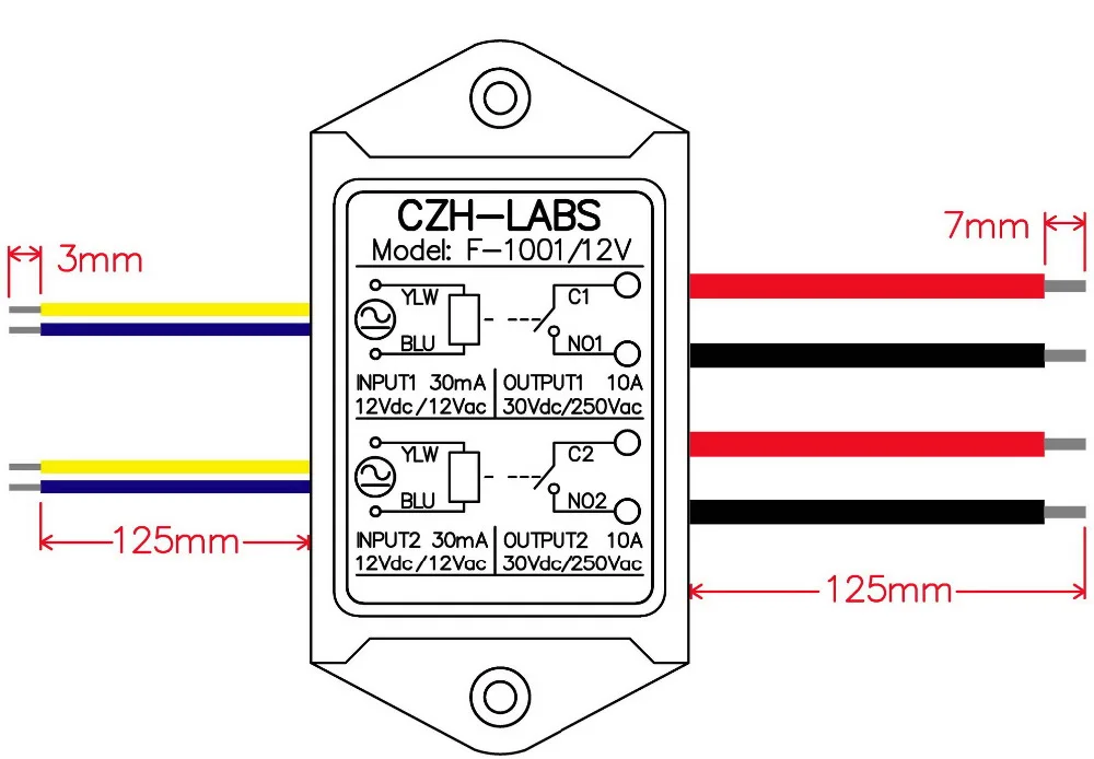Module de relais de puissance SPST-NO 10amp, tension de contrôle AC/DC 24V.