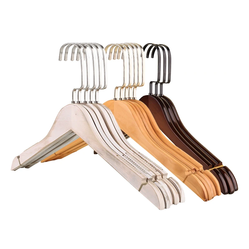 10pcs/lot Adult Children Wood Hangers For Clothes Rack Wooden Non-slip Clothes Hanger (30pcs Can LOGO)