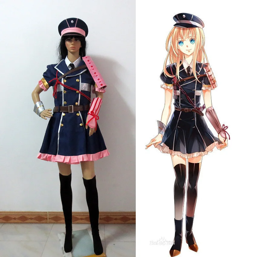 

Midare Toushirou Cosplay Touken Ranbu Online Dress Costume With Hat Full Set Custom Made Any Size