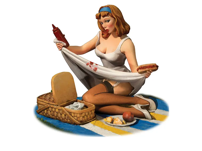 Unassambled  1/22 80MM Mind the Ketchup GIRL 80MM  Historical  Resin figure miniature model Unpainted