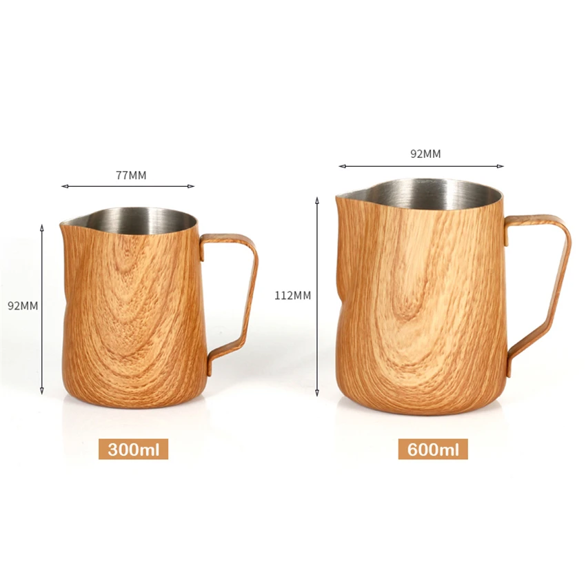 Stainless Steel Coffee Milk Jug, Graining Pitcher, Pull Flower Cup, Espresso Frothers Mug, Barista Tools, 300 ml, 600ml