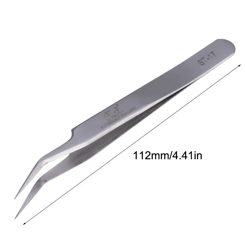 10pcs/lot Wholesale Stainless Steel Vetus Switzerland Tweezers Diy Tweezers Herramientas Hand Tools ST-17