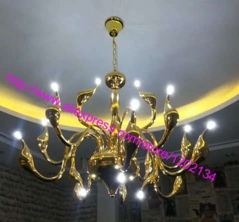 Art deco decorate 18 Lights Swan Chandeliers and Pendants Living Room G4 Bulbs luxury Plate Chandelier lamp for nobleness Hotel