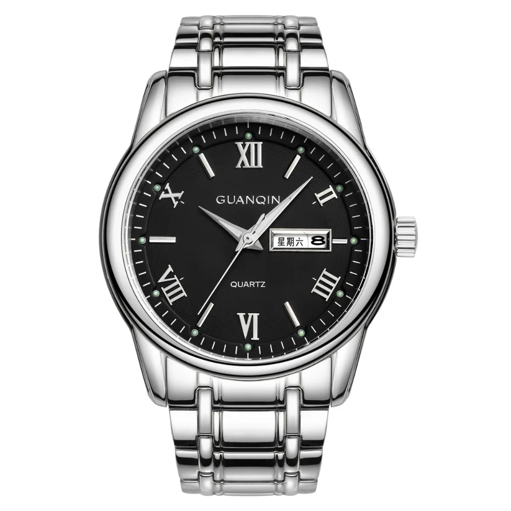relogio masculino GUANQIN Mens Watches Top Brand Luxury Quartz Watch Men Sport Full Steel Waterproof Wristwatch erkek kol saati