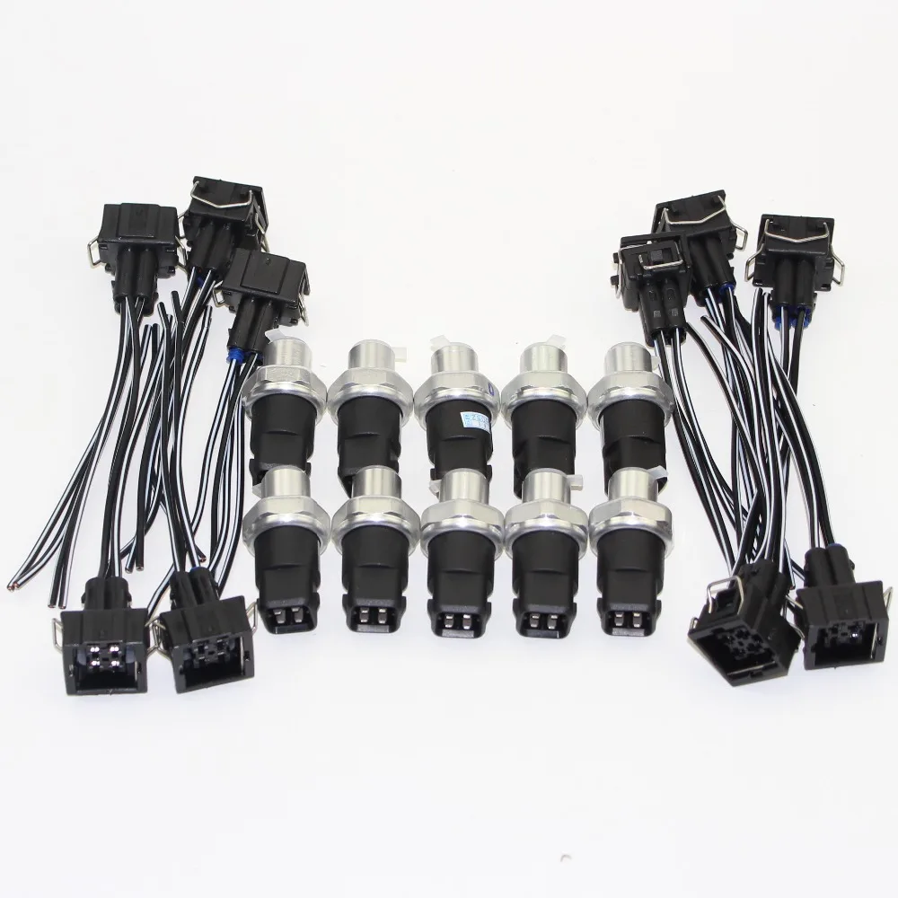 

10 Set Air Conditioning Pressure Sensor + Plug Connection Cable For VW Passat B5 A4 A6 Quattro A8 8D0 959 482 B 8D0959482B