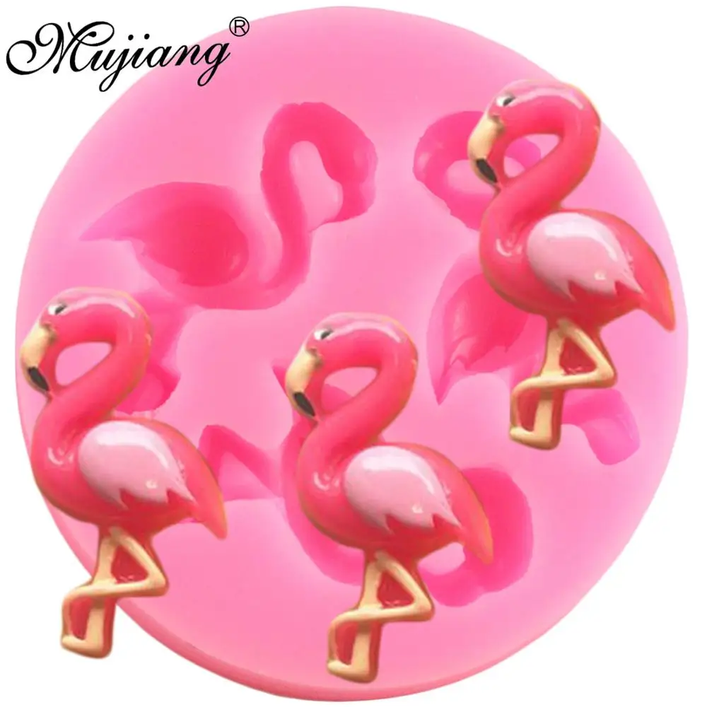 3D Flamingos Silicone Molds Fondant Baby Birthday Cake Decorating Tools Resin Polymer Clay Jewelry Mould Candy Chocolate Moulds