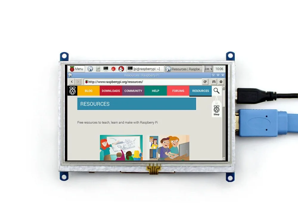 5inch HDMI LCD (B),Resistive Touch Screen LCD,800×480, HDMI, Low Power Consumption,Supports all versions of Raspberry Pi