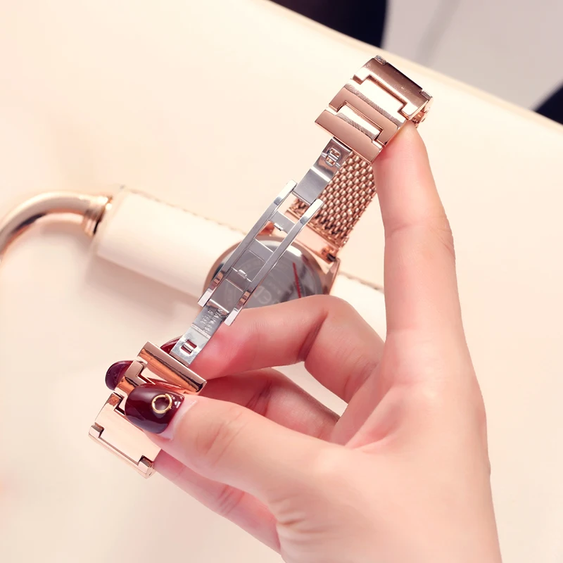 Gedi 별이 빛나는 쿼츠 여성 시계 로즈 골드 여성 손목 시계 새로운 숙녀 브랜드 럭셔리 패션 우아한 relogio feminino reloj mujer