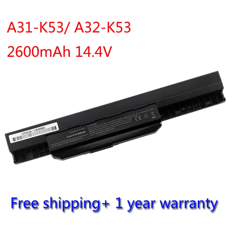 A31-K53 A32-K53 A41-K53 A42-K53 2600mAh 14.4V Battery For Asus X8C A43 A43J A53 A53JU K43 X43E X43U X44C X53S X54F X84SL