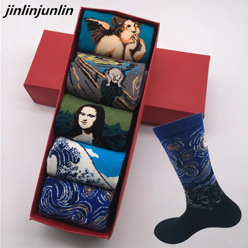 

Trendy men's tube socks Crazy oil series Men's socks Men's socks Long socks No gift box