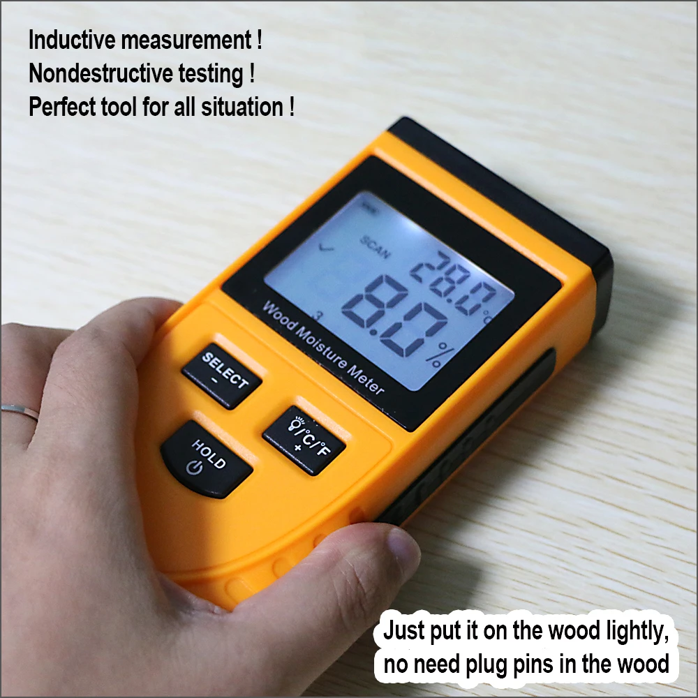 RZ Wood Moisture Meter Digital Induction Type Humidity Tester Wood Water Content Meter Detector Density Hygrometer Tools GM630