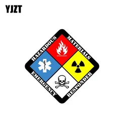 YJZT 12.7CM*12.7CM Hazmat Materials Responder Emergency Car Sticker Firefighter Funny Decal PVC 12-0711