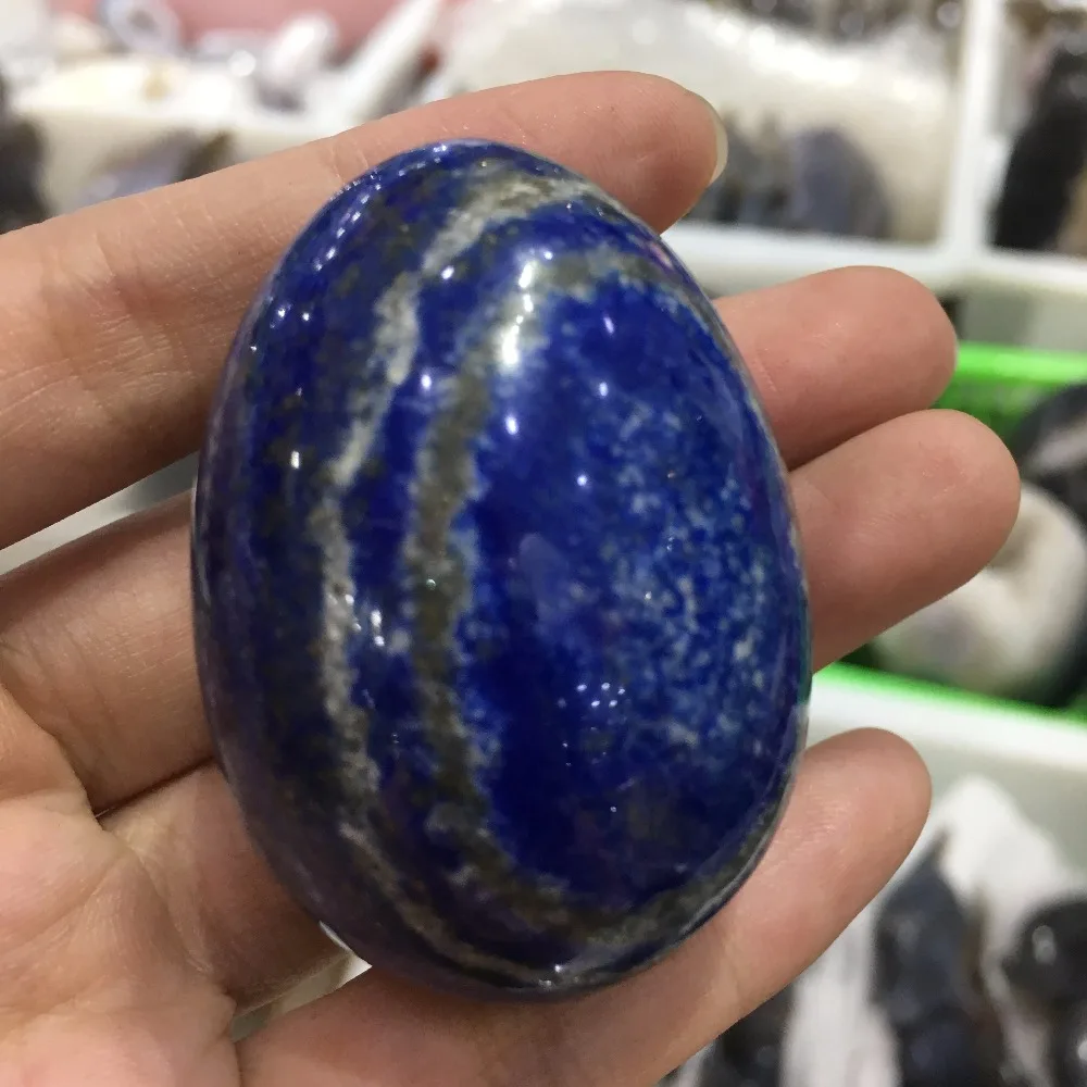 96g Natural Beautiful Lapis Lazuli Crystal Egg For Massage Collection