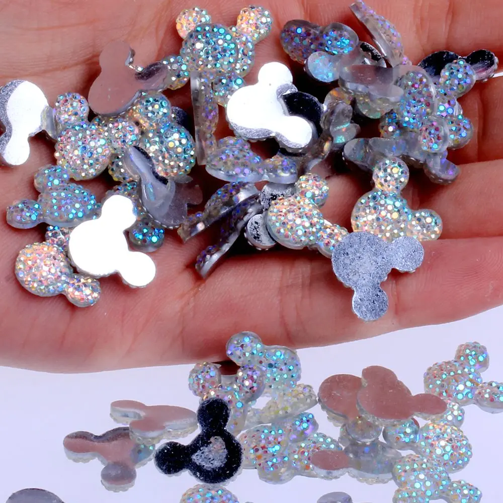 

Resin Flatback Small Head Rhinestones 14x11.5mm 40pcs Many Colors Head Shape For Decorations DIY Nail Art Crafts