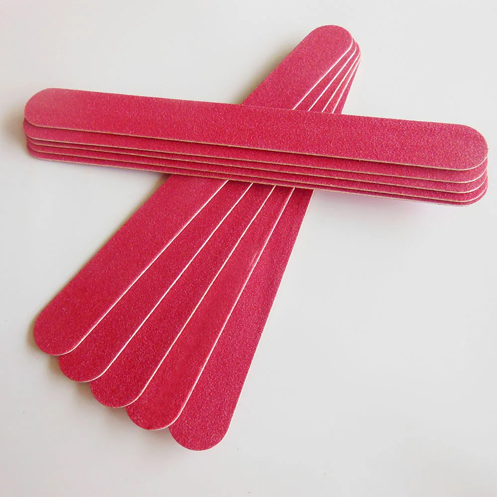 50 pcs red wooden nail file nail boards  thin nail file  manicure tool  wooden emery board  for real nail