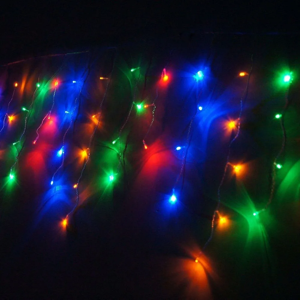 Imagem -03 - Led Icicle String Light Curtain para o Natal Guirlanda Gota Interior Jardim Palco ao ar Livre Decorativo Festa 220v 45 m 100leds