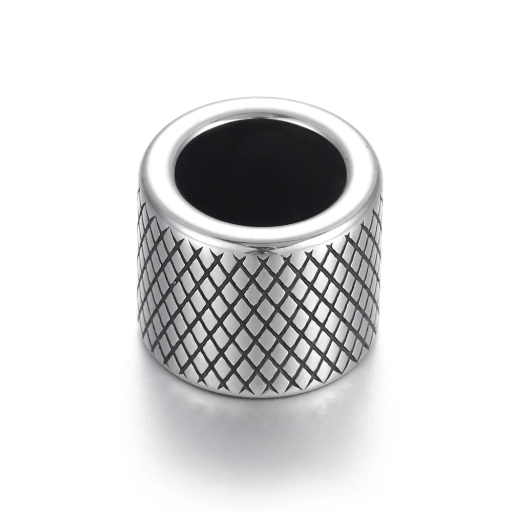 Stainless Steel Slide Beads Large Hole 8mm Charms Slider for Leather Bracelet Jewelry Making DIY Bead Spacer Supplies