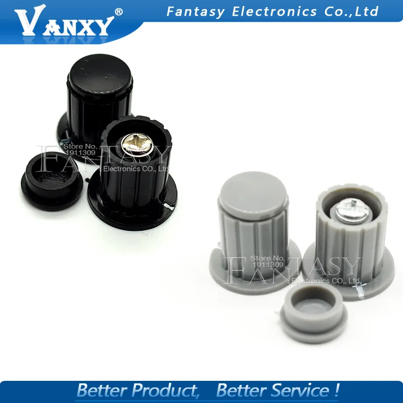 5PCS black grey knob button cap is suitable for high quality WXD3-13 2W WXD3-12 1W potentiometer knob KYP16-16-4