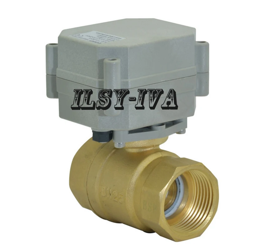 DC24V DN25 electric water valve,2 way brass electric ball valve