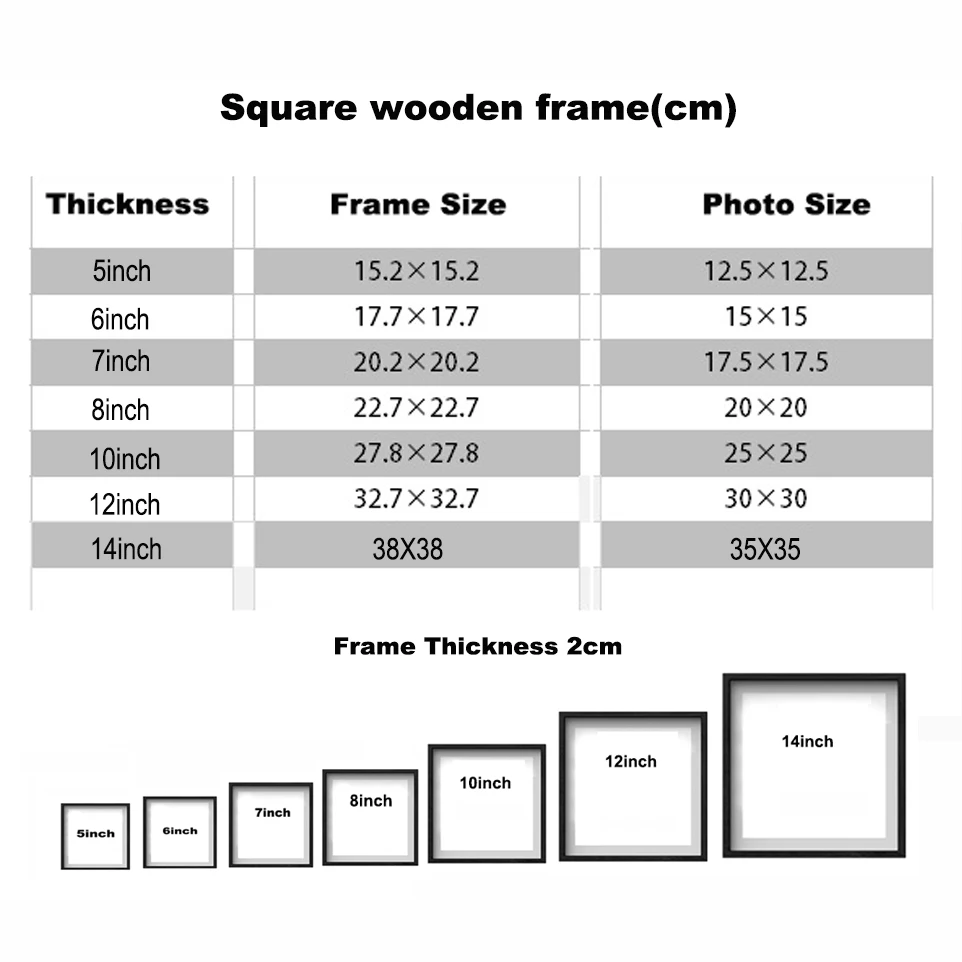 Wooden Photo Frame Classic Square Desktop Poster Picture Frame For Hung On The Wall Pleixglass Inside Home Decor