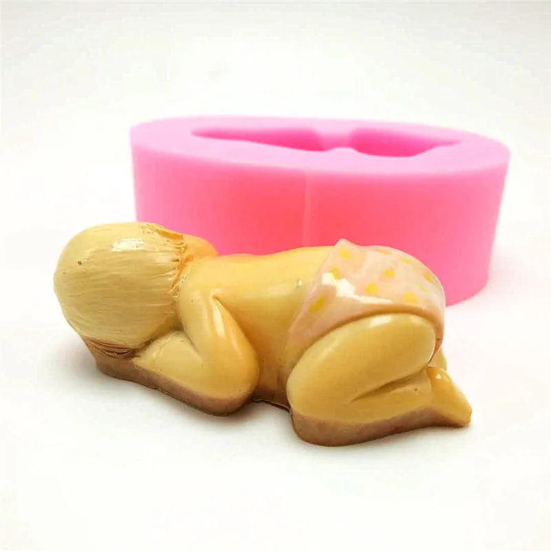 3D Sleeping Baby Mould Silicone Cake Kitchen Baking Cookies Chocolate Soap Mould diy Candle Mould