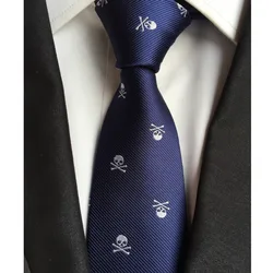 Corbata de cuello de calavera para hombre, corbatas delgadas de fiesta de Halloween, 6 colores, 6cm