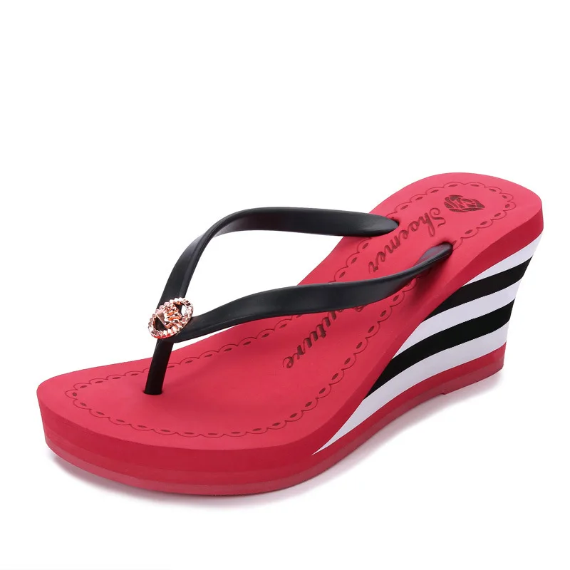 clip toe flip flops woman wedge slippers shoes woman designer slides women 2024 flipflops wedges dames summer slipers ladies