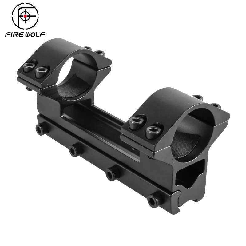 FIRE WOLF Double Clamp Scope Mount Ring 25.4mm Length 100mm High Quality Metal Tactical Hunting Fits 11mm Dovetail Rail