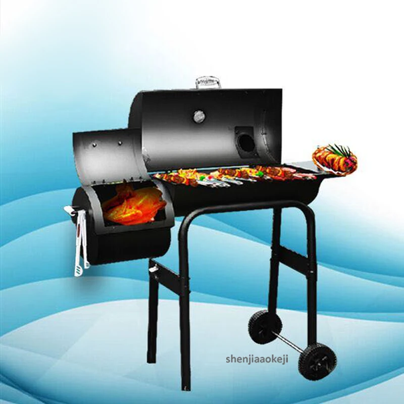 Household Charcoal Barbecue Grill BBQ stove Thicker Large Barbecue Grill For 6-7 People Outdoor Garden Courtyard Villa Hotel 1pc