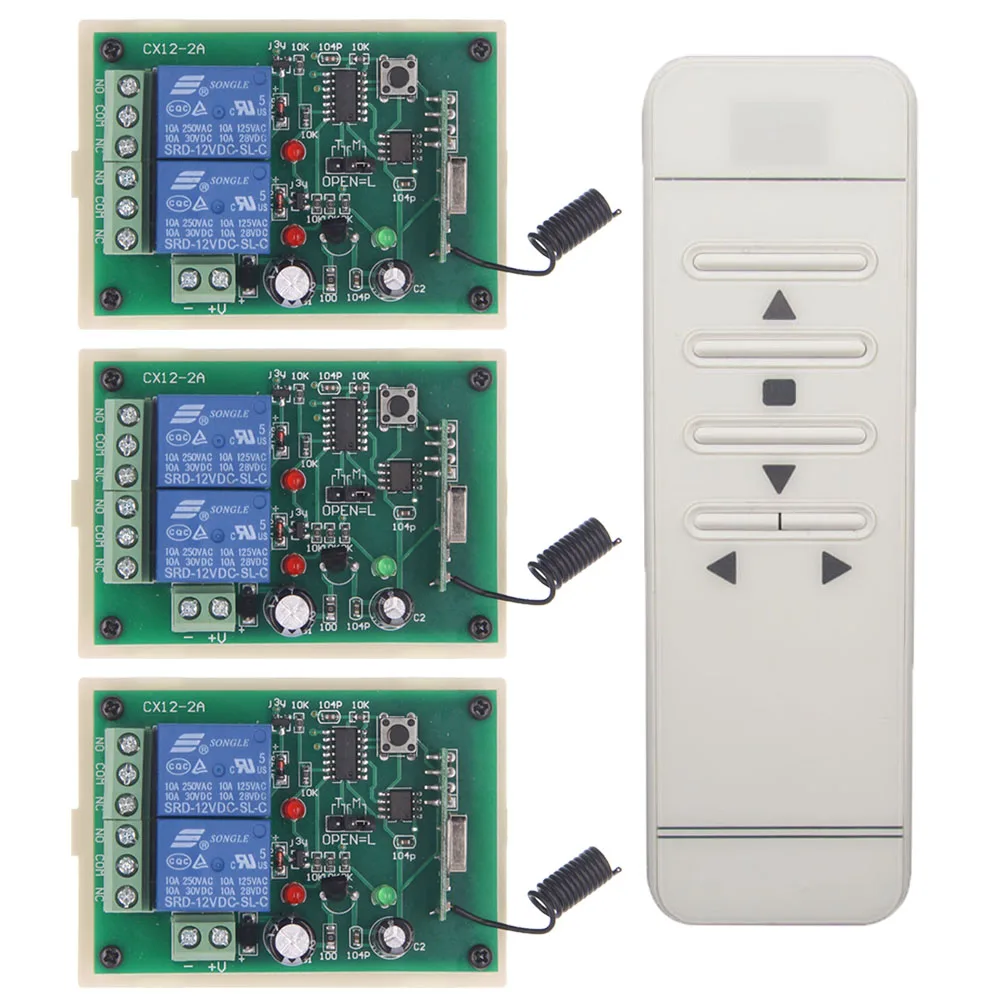 

Radio Frequency Controller DC 12V 24V 2CH 1 Control Multi-Channel Motor, Push Rod, Toy Car Switch Digital Display Transmitter