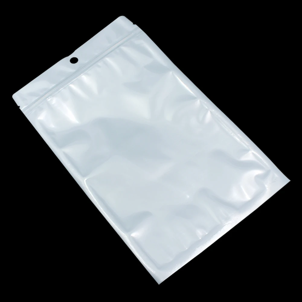 

22*32cm White / Clear Self Seal Zipper Resealable Plastic Retail Storage Pack Poly Bag Ziplock Zip Lock Bag Package W/ Hang Hole