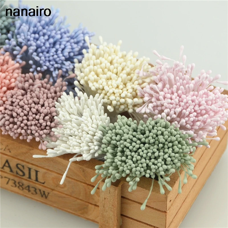 400 pçs 1.5mm cabeças mini estame flor pistil decoração do casamento scrapbooking diy cartões artificiais bolos flores acessórios