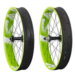 Toray T700 carbon ican fatbike wheels 26er fat bike wheelset Powerway M74 hubs 10/11 speed 90mm width UD-matt wheel FW90