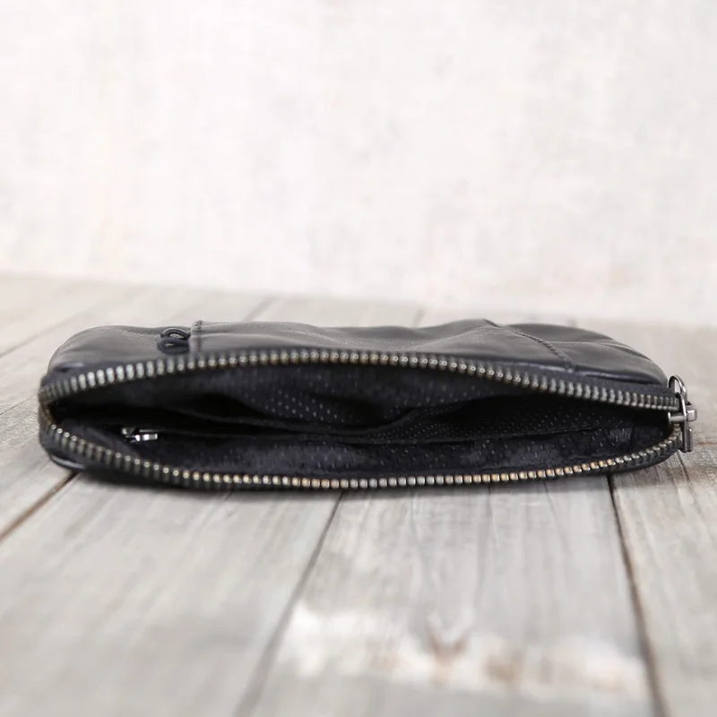 Zipper Long Purses Male Genuine Leather Luxury Handmade Women Wallet 100% Cowhide Casual Mini Hand Bag Coin Pouch