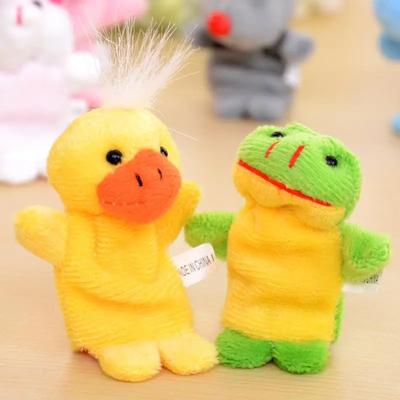 1pcs small animals finger dolls toys puppets cute small animal finger doll double fabric smooth thread puppets