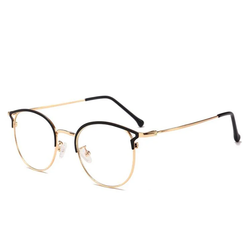 New Retro Cat Ears Metal Girls Glasses Frame Myopia Frames Vintage Eyeglasses Women Elegant Hot Sale