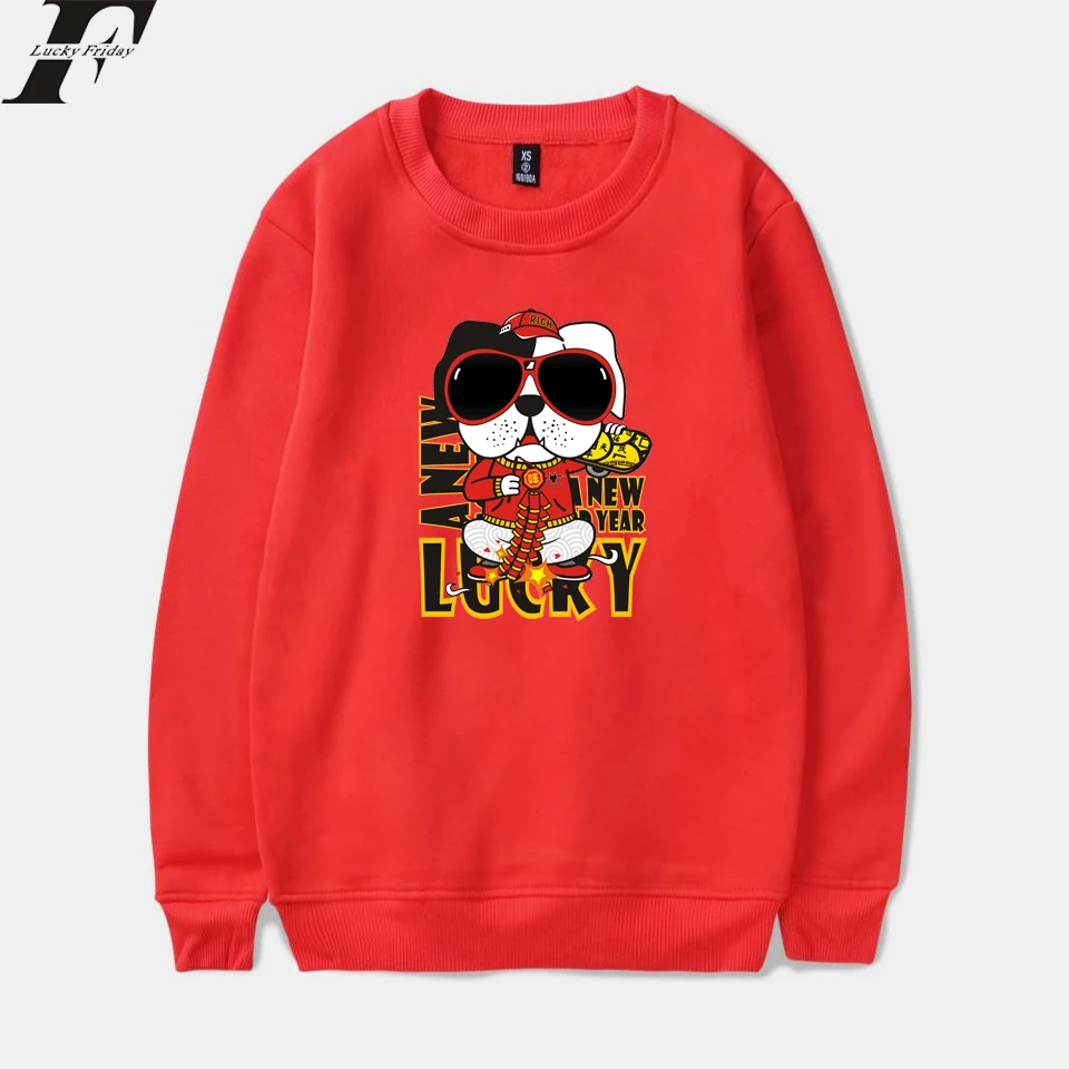 

LUCKYFRIDAYF LUCKY DOG Funny fashion men women capless Sweatshirts hoodies casual Long Sleeve harajuku Sweatshirt pullover tops