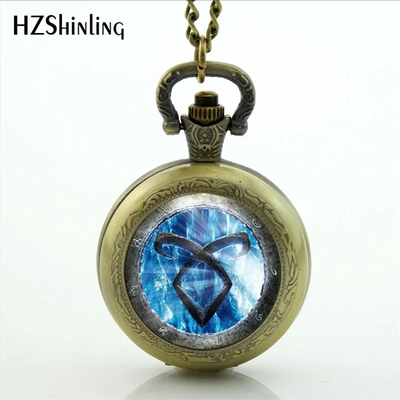 The Mortal Instruments City of Bones Photo Locket Necklace Vintage Angelic Power Runes Shadowhunters Pocket Watch Necklace