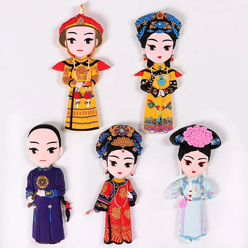 Fridge Whiteboard Magnetic Sticker Microwave Fridge Magnets Decorative Chinese Cartoon Opera Portrait Big King Queen Princess