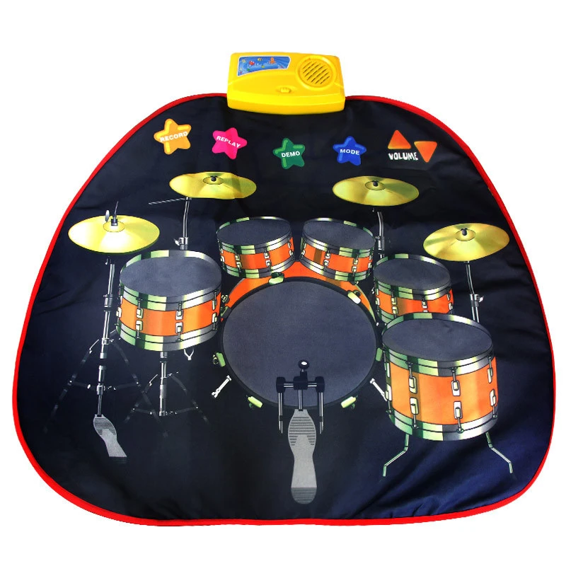 Engraçado Foot Tread Jazz Drum Set para Crianças, Instrumento Musical, Play Mat, Brinquedos Pais-Filhos, Pedal, Brinquedo de Educação Musical Infantil