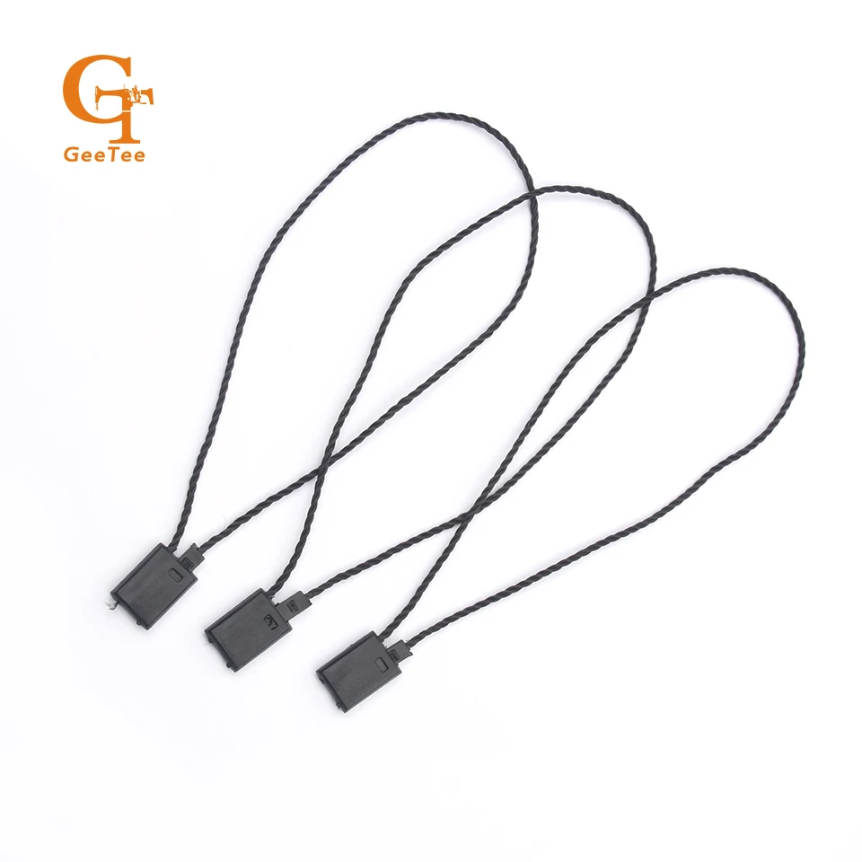 Black Hang Tag Nylon String strings cord Snap Lock Pin Loop Fastener Hook Ties swing tag/tags seal/sealing string/rope/sling