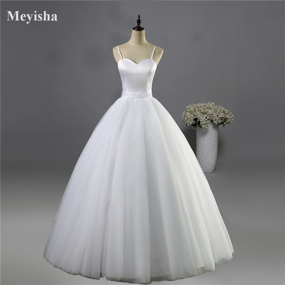 ZJ9086 Customized 2025 Spaghetti Straps White Ivory Wedding Dress Beach Simple Wedding Dress For Bridal Wear Plus Size