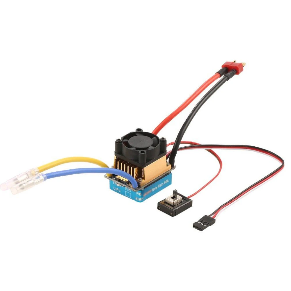 Rc 2-3 Lipo/6-9NiMH 60A Hai Chế Độ Chải Bộ Điều Khiển Tốc Độ ESC Điều Có Quạt Làm Mát Cho 1/10 xe Đua